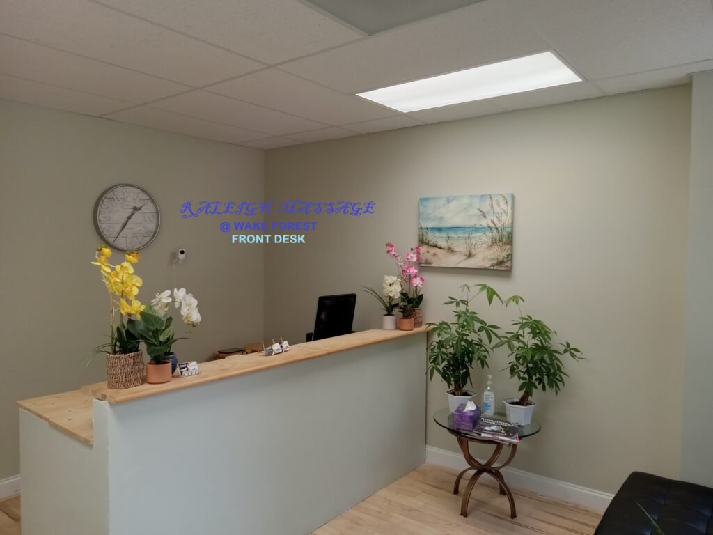 Our Front desk at Raleigh Massage at Wake Forest